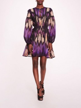 Women Marchesa Dresses | Abstract Viscose Mini Dress Purple Multi