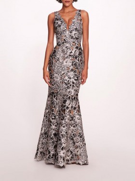 Women Marchesa Dresses | Anthousai Gown Black Ivory