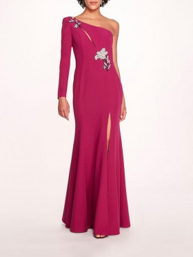 Women Marchesa Dresses | Beaded Floral Gown Berry