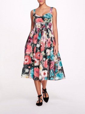 Women Marchesa Dresses | Betony Midi Black Multi