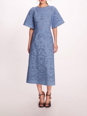 Women Marchesa Dresses | Dhalia Midi Dress Blue