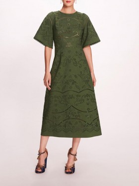 Women Marchesa Dresses | Dhalia Midi Dress Green