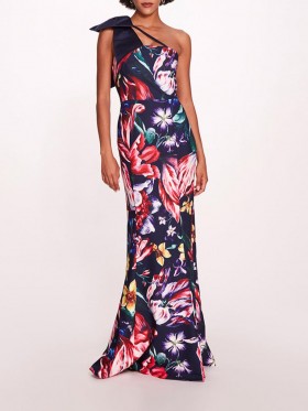 Women Marchesa Dresses | Florilegium Gown Navy Multi