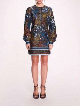Women Marchesa Dresses | Flying Cheetah Mini Dress Blue Multi