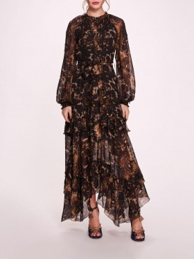 Women Marchesa Dresses | Monarch Maxi Dress Black Multi