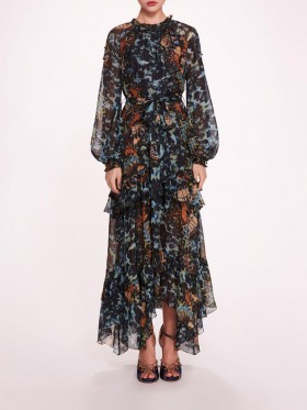Women Marchesa Dresses | Monarch Maxi Dress Blue Multi