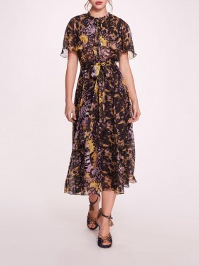 Women Marchesa Dresses | Monarch Midi Dress Purple Multi