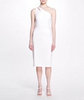 Women Marchesa Dresses | One-Shoulder Cocktail Dress Ivory