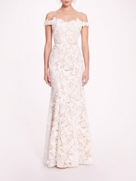 Women Marchesa Dresses | Organic Lace Gown Ivory