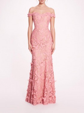 Women Marchesa Dresses | Organic Lace Gown Rose
