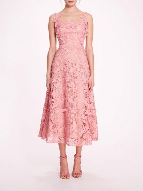 Women Marchesa Dresses | Organic Lace Midi Dress Rose