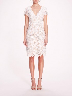 Women Marchesa Dresses | Organic Lace Mini Dress Ivory