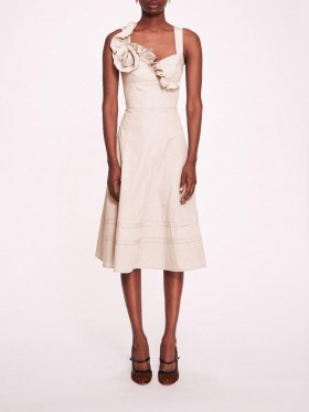 Women Marchesa Dresses | Rosette Ruffle Sundress Ivory