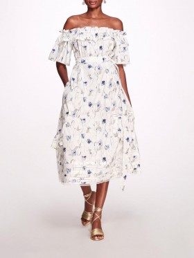 Women Marchesa Dresses | Rosie Ivory Navy