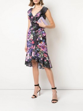 Women Marchesa Dresses | Ruffle Cocktail Dress Black