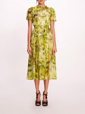 Women Marchesa Dresses | Sedum Dress Chartreuse