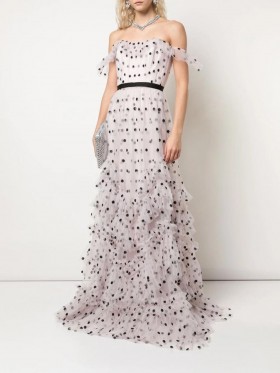 Women Marchesa Dresses | Sequin Dot Texture Gown Lavender