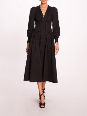 Women Marchesa Dresses | Tansy Midi Dress Black