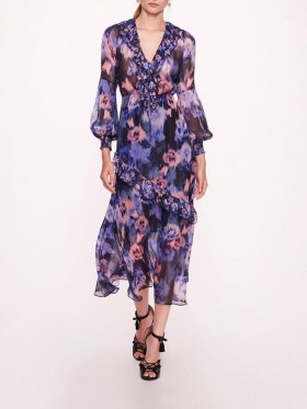 Women Marchesa Dresses | Varda Purple Multi
