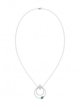 Women Marchesa Jewelry | Floral White Gold Pendant Necklace White Gold