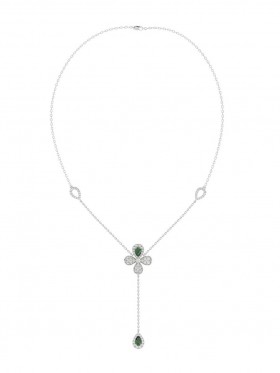 Women Marchesa Jewelry | Floral White Gold Y Necklace White Gold