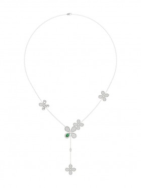 Women Marchesa Jewelry | Floral White Gold Y Necklace White Gold