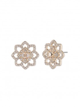 Women Marchesa Jewelry | Gold Lace Floral Button Gold