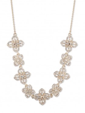 Women Marchesa Jewelry | Gold Lace Floral Necklace Gold