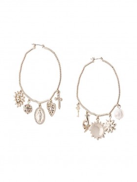 Women Marchesa Jewelry | Gold Statement Hoop Earrings With Charms Gold