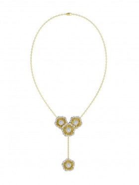 Women Marchesa Jewelry | Halo Flower Rose Gold Y Necklace Rose Gold