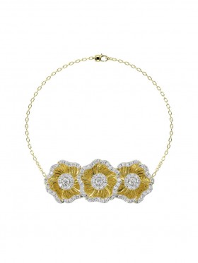 Women Marchesa Jewelry | Halo Flower Yellow Gold Bracelet Yellow Gold
