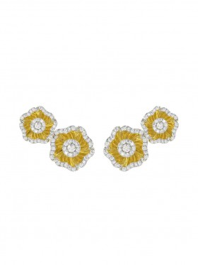 Women Marchesa Jewelry | Halo Flower Yellow Gold Earrings Yellow Gold