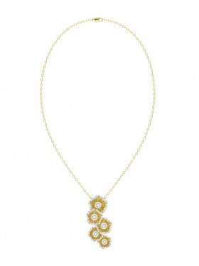 Women Marchesa Jewelry | Halo Flower Yellow Gold Necklace Yellow Gold