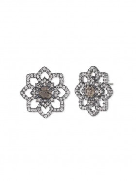 Women Marchesa Jewelry | Lace Floral Button Black Diamond