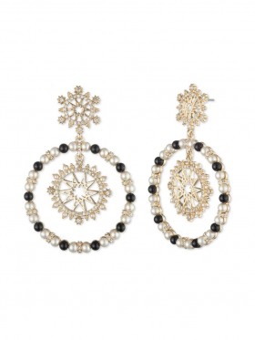 Women Marchesa Jewelry | Orbital Pearl Earring Black