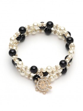 Women Marchesa Jewelry | Pearl Bracelet Set Black