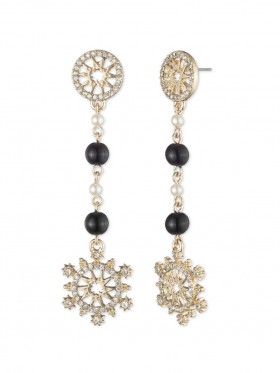 Women Marchesa Jewelry | Pearl Linear Earring Black