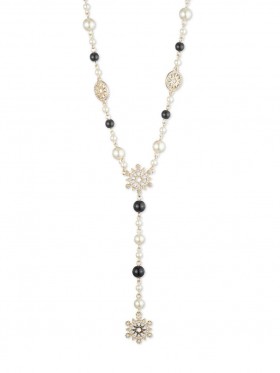 Women Marchesa Jewelry | Pearl Y Necklace Black