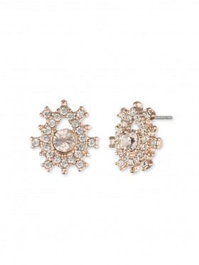 Women Marchesa Jewelry | Poised Rose Button Earring Rose Gold
