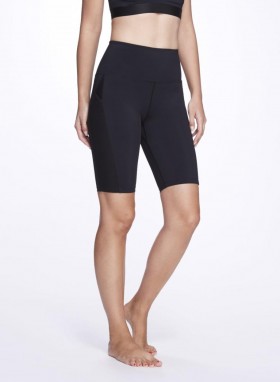 Women Marchesa Marchesa Active | Black High Waisted Biker Short With Mesh Black