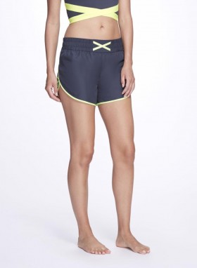 Women Marchesa Marchesa Active | Charcoal Grey Athletic Shorts With Neon Detail Charcoal