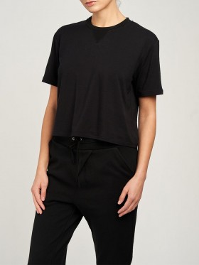 Women Marchesa Marchesa Active | Women’s Cropped Black Tee Shirt Black