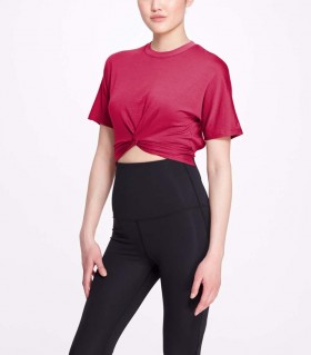 Women Marchesa Tops | Azalea Pink Open Back Cropped Workout Top Azalea