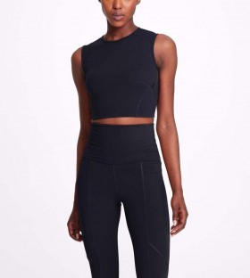 Women Marchesa Tops | Black Longline Performance Top Black