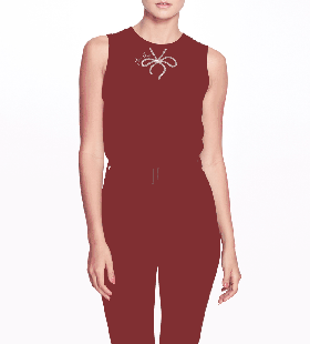 Women Marchesa Tops | Black Workout Tank Top With Bow Detail Black