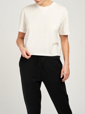 Women Marchesa Tops | Women’s Cropped Ivory White Tee Shirt Ivory