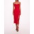 Women Marchesa Dresses | Draped Bodice Crepe Dress Red
