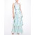 Women Marchesa Dresses | Teal Blue One Shoulder Ruffled Tiered Gown Aqua