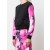 Women Marchesa Marchesa Active | Black And Pink Floral Crew Neck Sweatshirt With Mesh Cutout Back Raspberry Multi