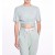 Women Marchesa Marchesa Active | Sage Green Cropped T-Shirt With Front Twist Sage